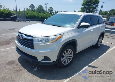 2014 Toyota Highlander Le z USA, uszkodzony, nr VIN 5TDZARFH8ES006333